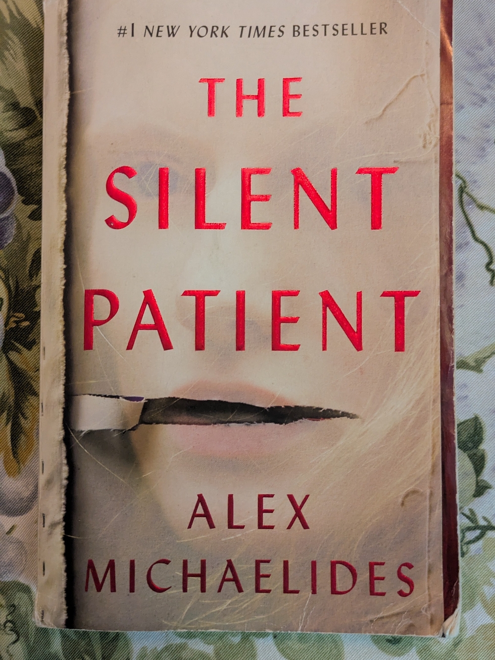 The Silent Patient Book Cover Print in Red and Cream